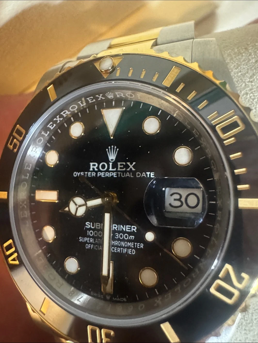 Two-Tone Black and Gold Men's Watch